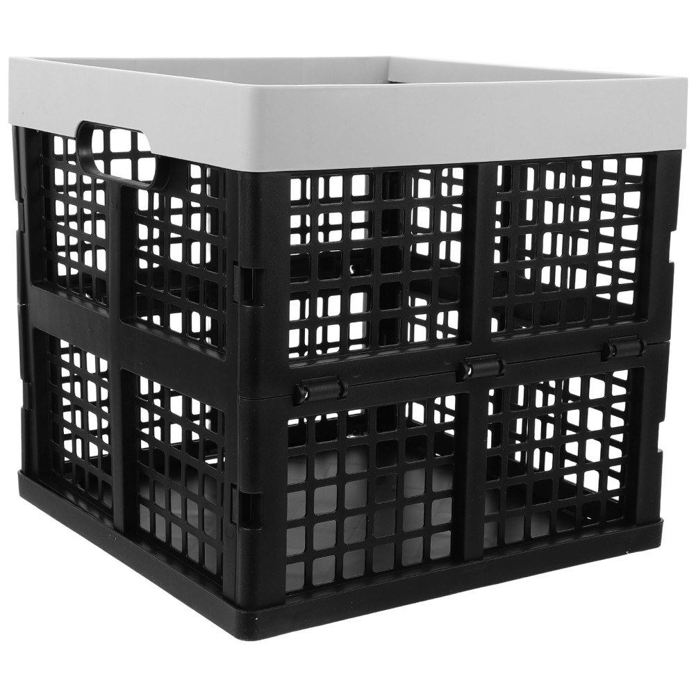 Stackable Foldable Plastic Utility Storage Bin for Auto Camping and Car Trunk