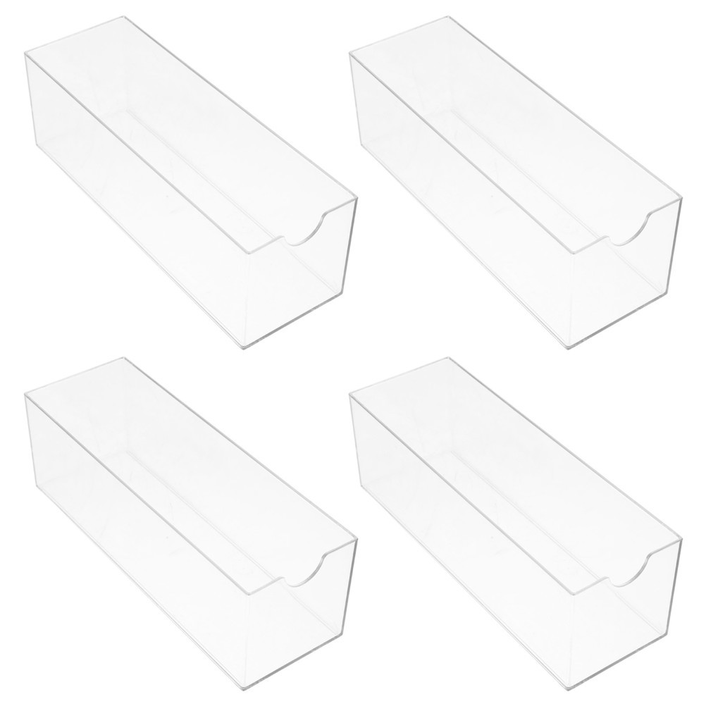 4Pcs Transparent Desk Storage Organizer Box Multifunctional Plastic Pen Holder