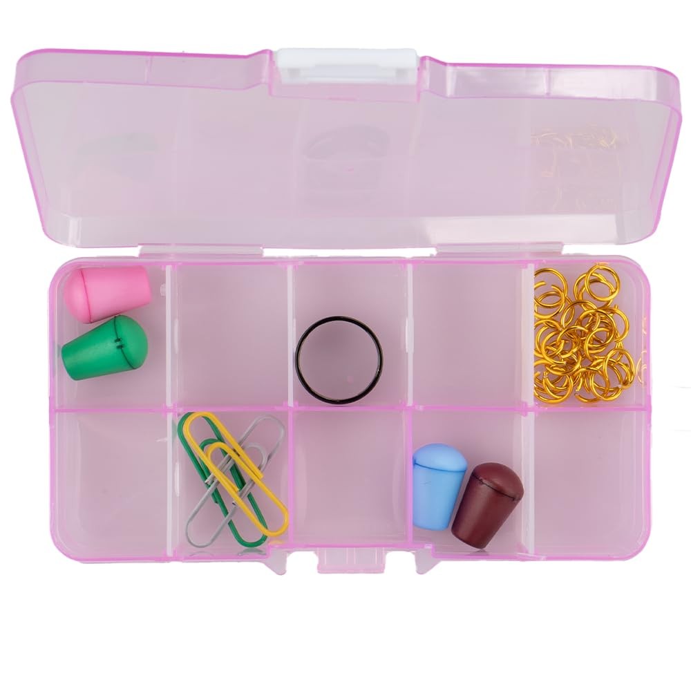 Orange Plastic Bead Organizer with Customizable Compartments for Small Items