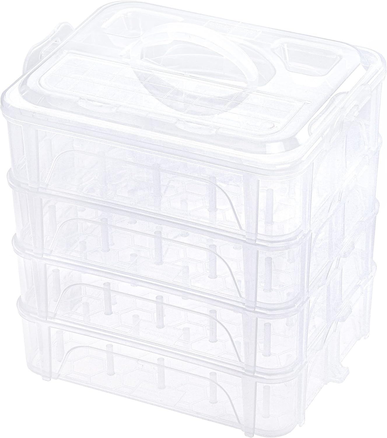 4 Layer Stackable Clear Storage Box Organizer | Holding 80 Spools, to Store H…