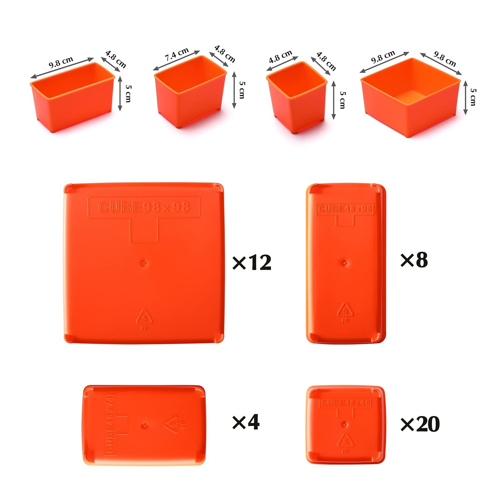 Multi-Purpose Portable Organizer Box Set – 2PCS with 44 Removable Compartments,