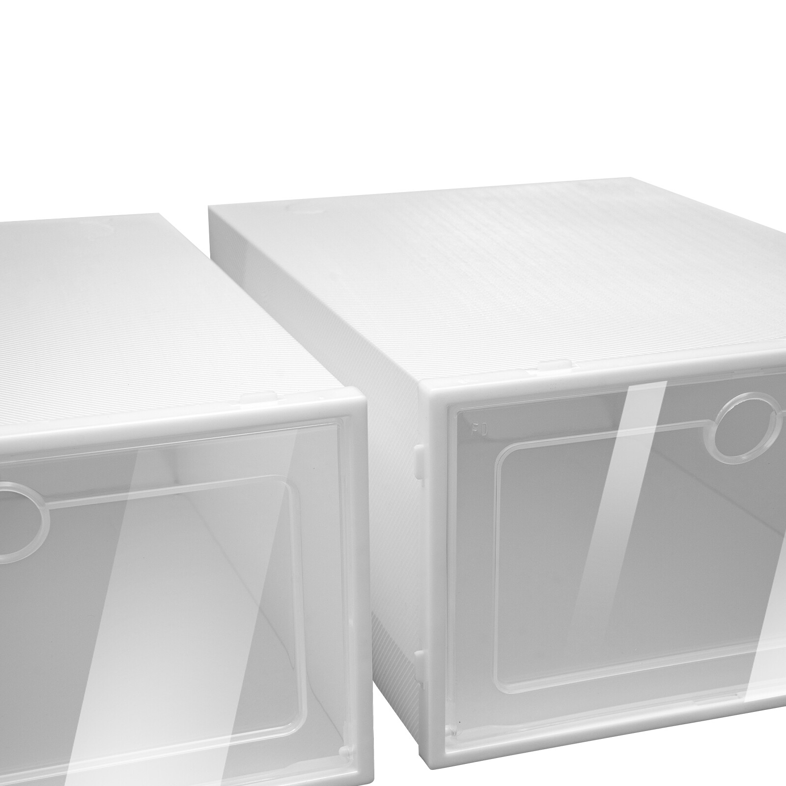 24 PCS Clear Clamshell Stackable Foldable Organiser Plastic Shoe Storage Boxes