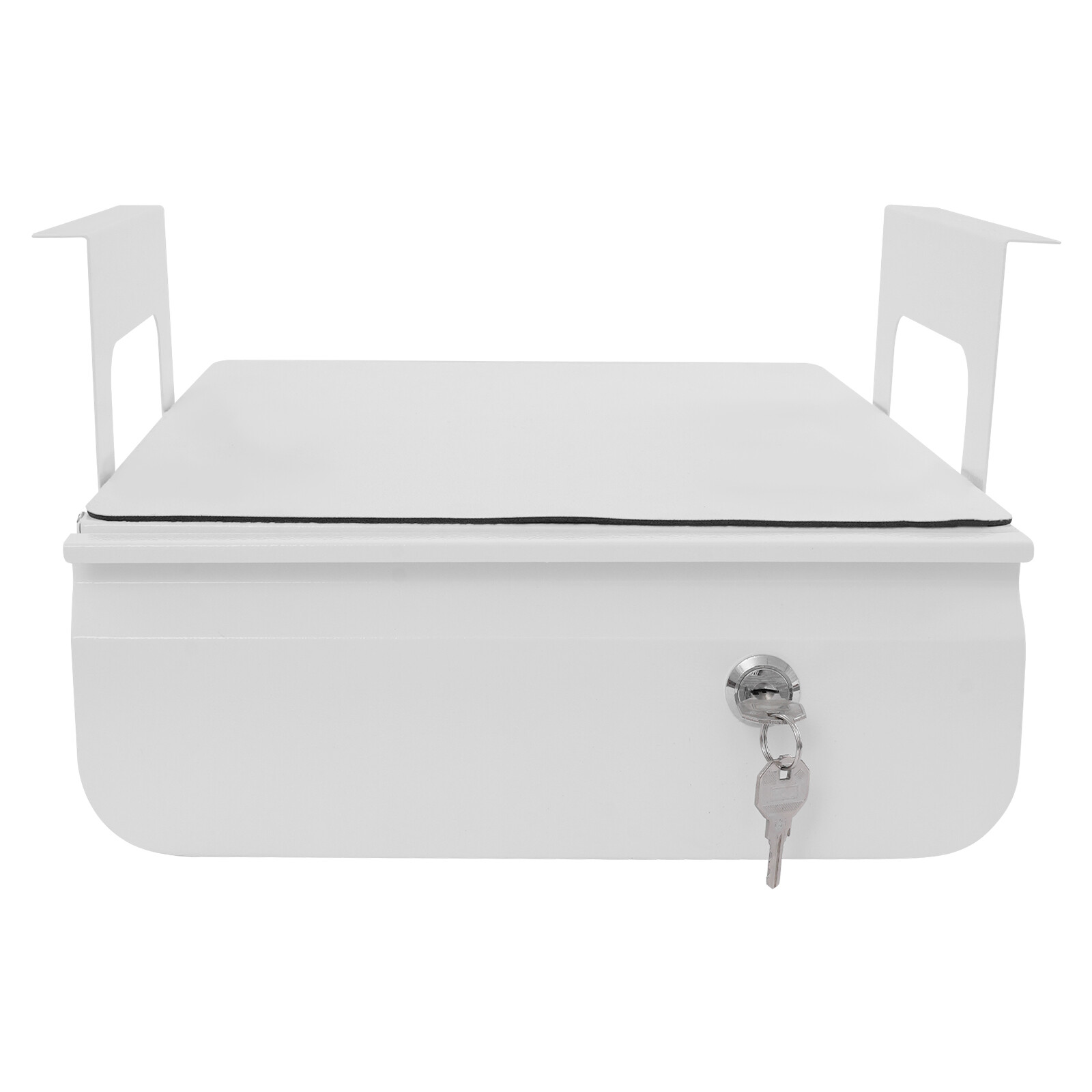 13” Under Desk Pull-Out Drawer Lockable Sliding Storage Drawer White With Lock
