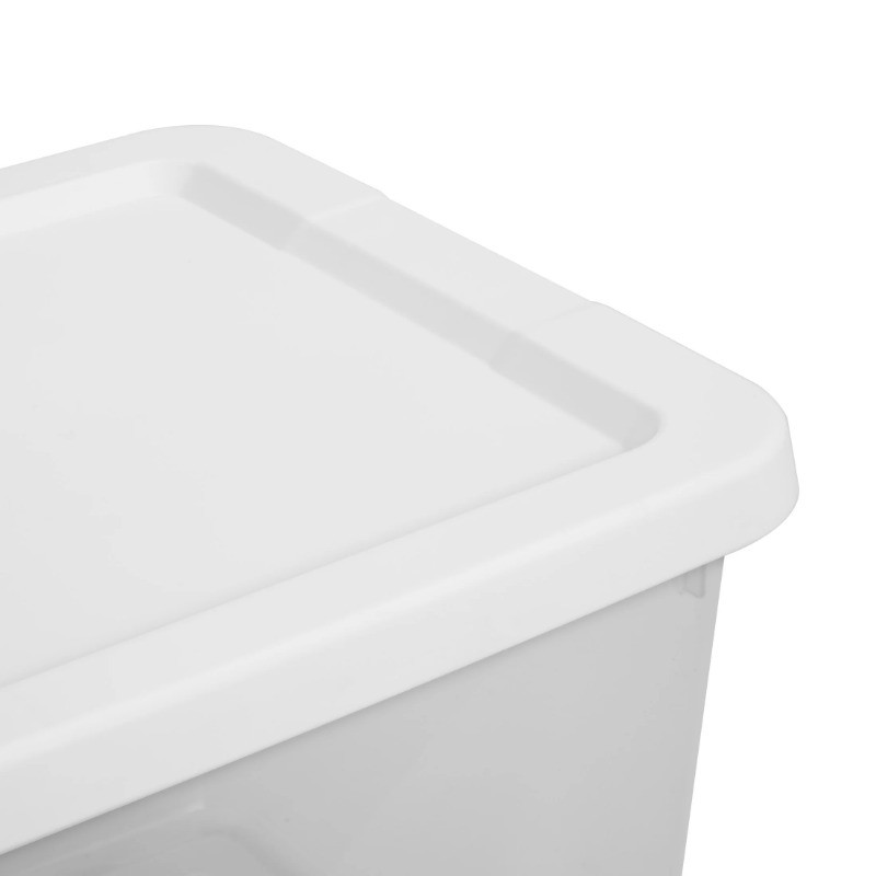 Sterilite Set of (4) 12 Quart Storage Boxes,Clear Plastic Storage Bin with Lid
