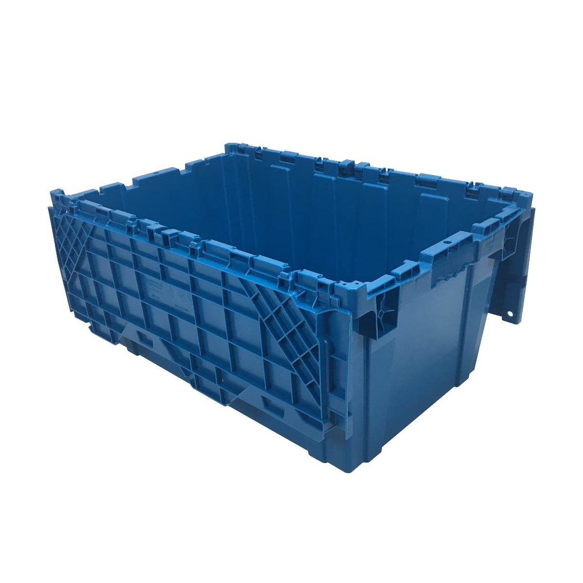 Storage and Packing Plastic Tote Crate Attached Lid Flip Top, 27&Prime;x17&Prime;x12&Prime;