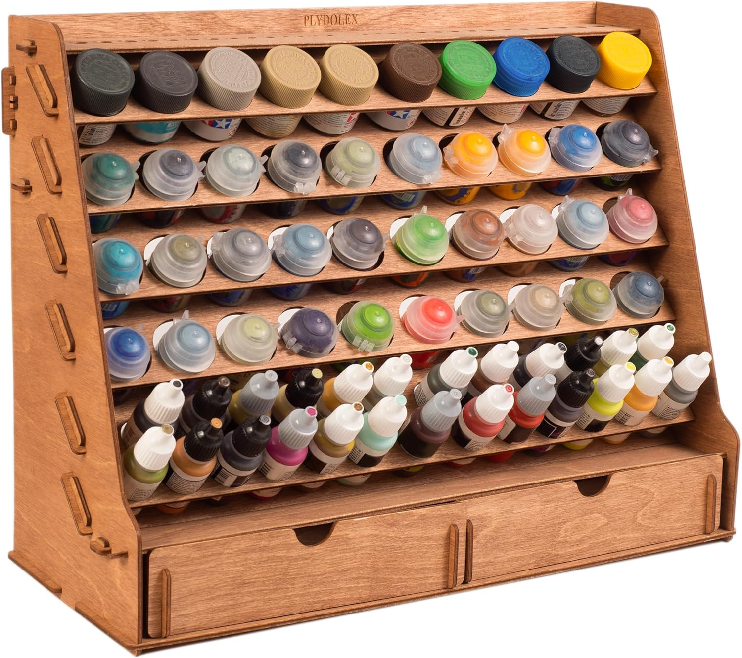 Wall Paint Holder – Works for Warhammer 40K, Dnd, Other Figurines – 65 Holes for