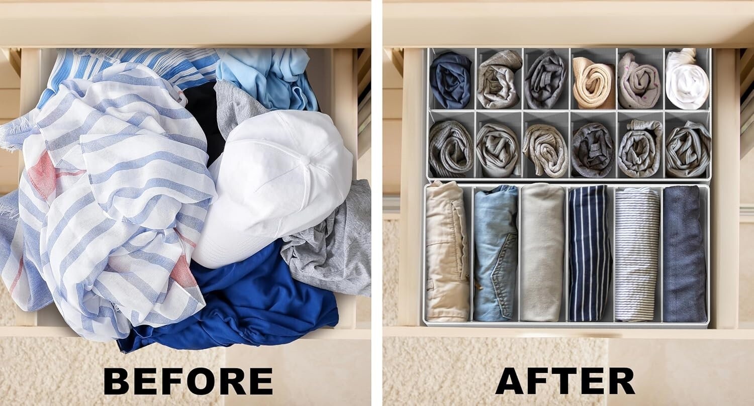 Divisor organizador de cajones para calcetines y ropa interior con 45 celdas NEW