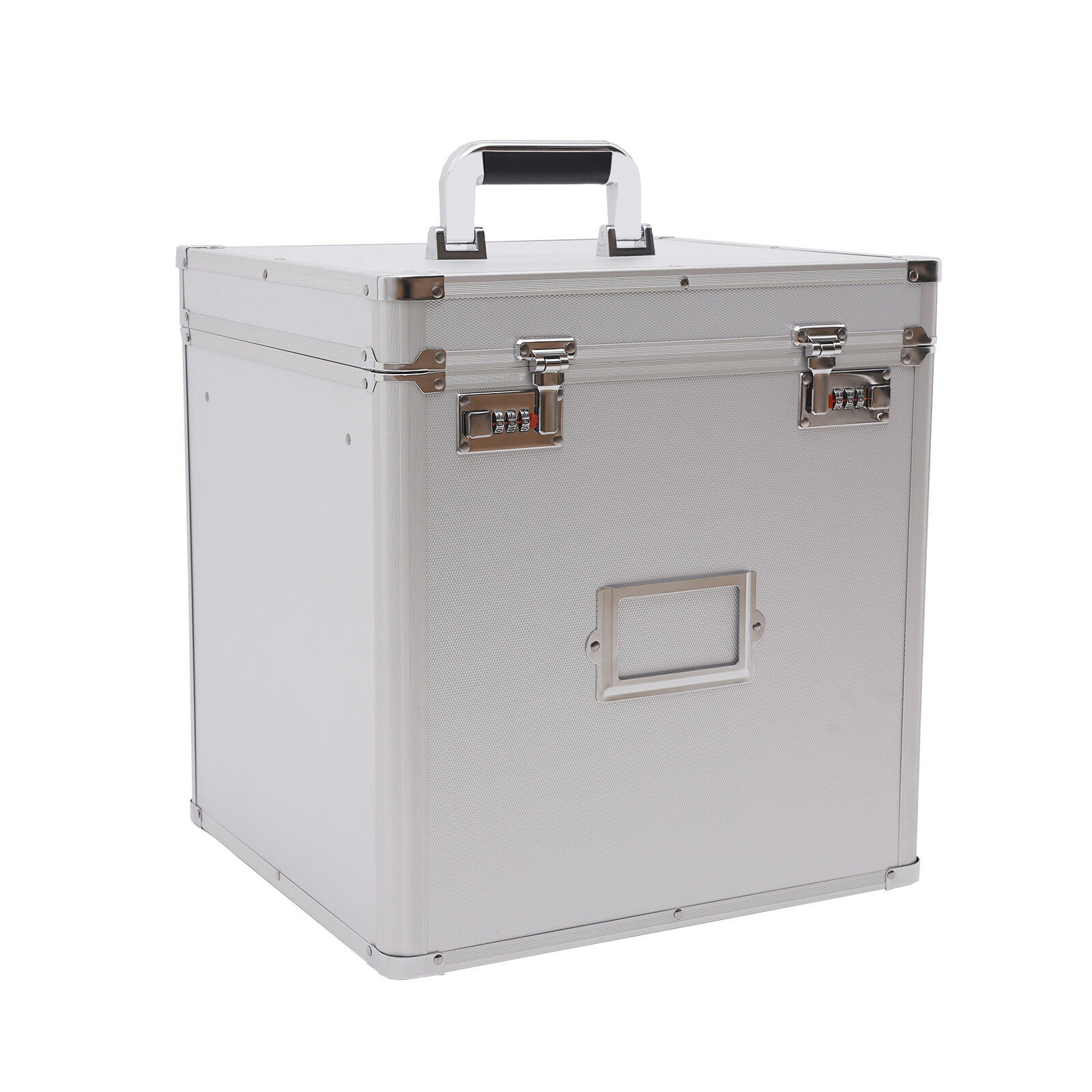Aluminum Alloy Record Locker Vinyl Record Storage Box Locking 50 Album Holder