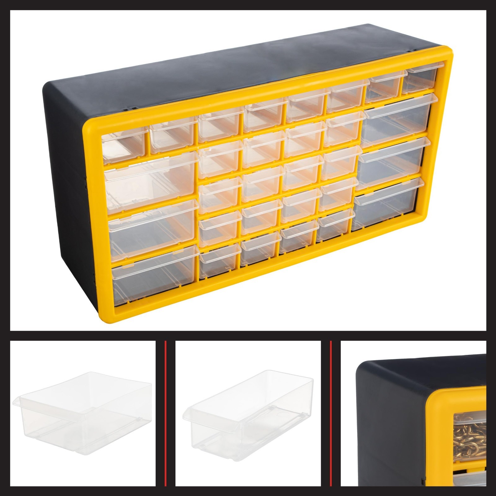 30-Drawer Plastic Organizer for Small Parts – Tabletop, Wall Storage for Crafts