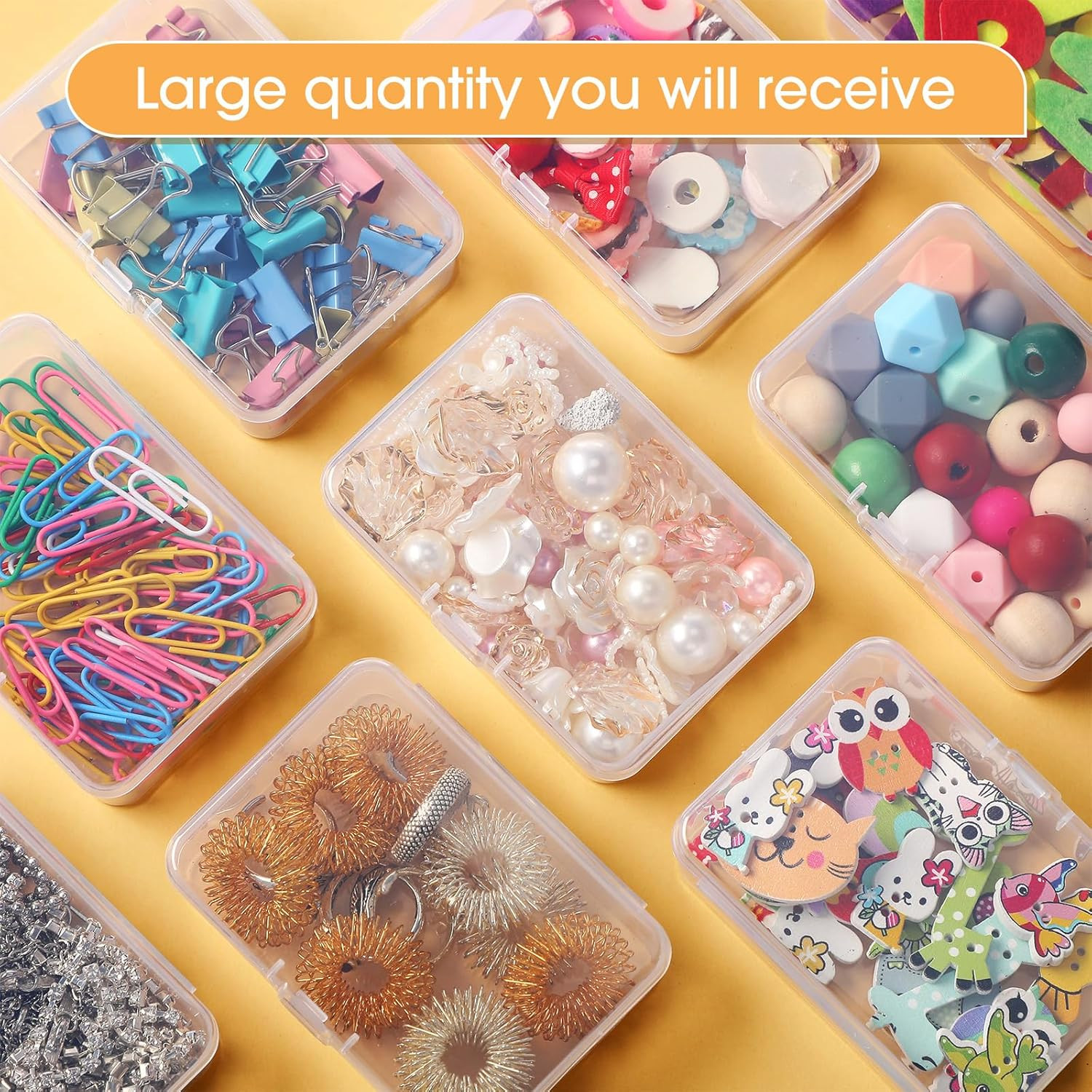 100 Pcs Clear Plastic Beads Storage Containers Box Small Clear Boxes