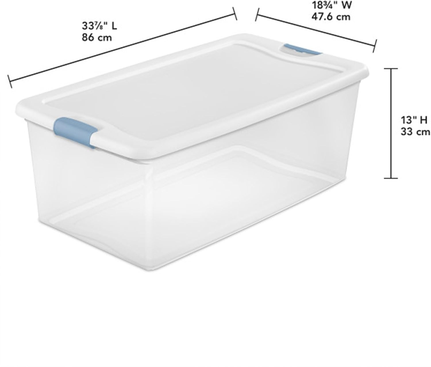 16-Pack Latching Box, under Bed Storage Bins with Lids, Clear Plastic, 106 Quart