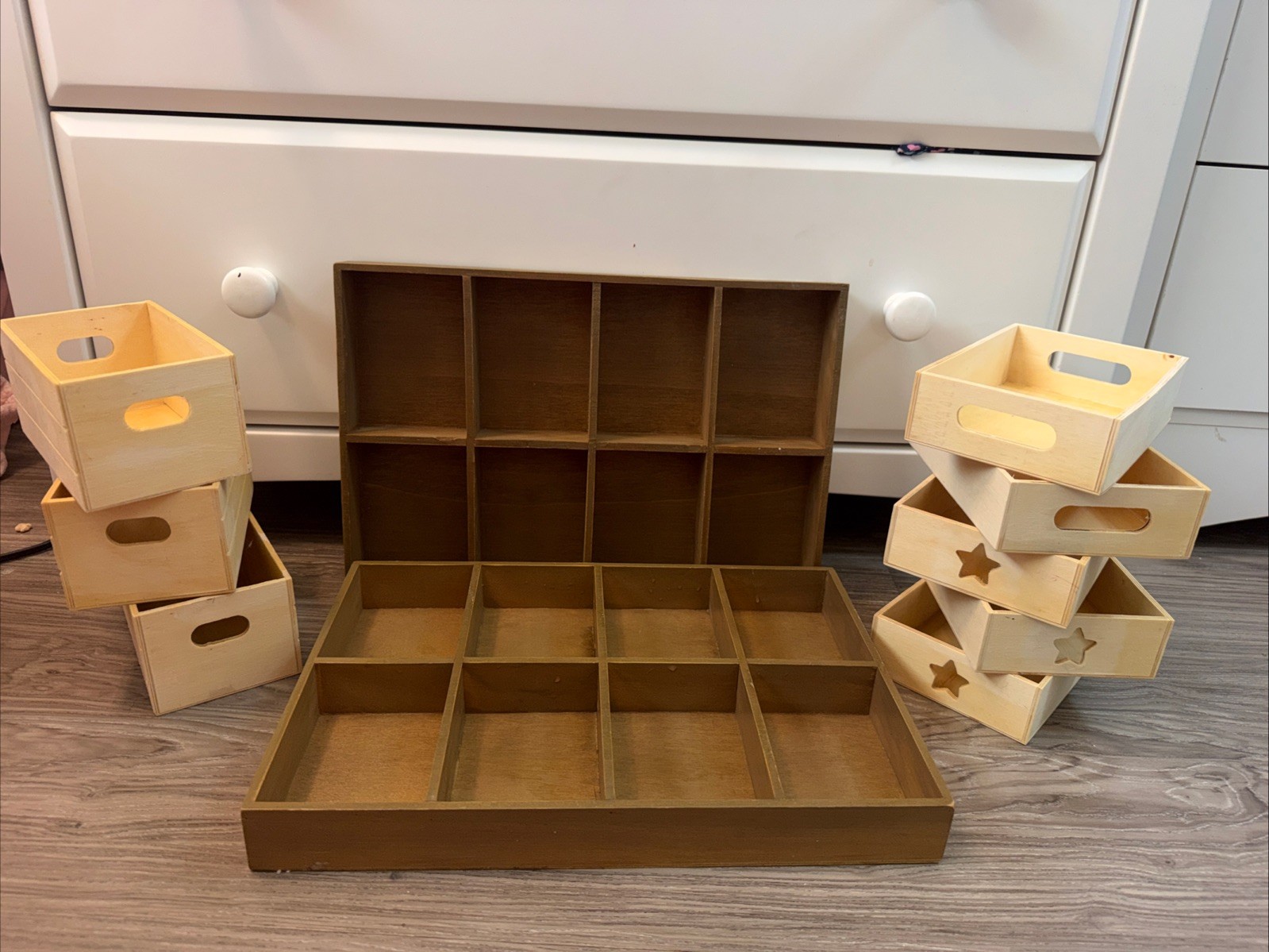 Wooden Organizer/Storage Boxes, 10 Count (for jewelry, stationary, etc)
