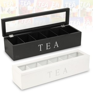 Tea Box Stora Organizer, Tea Stora Box with 5 Slots, Tea