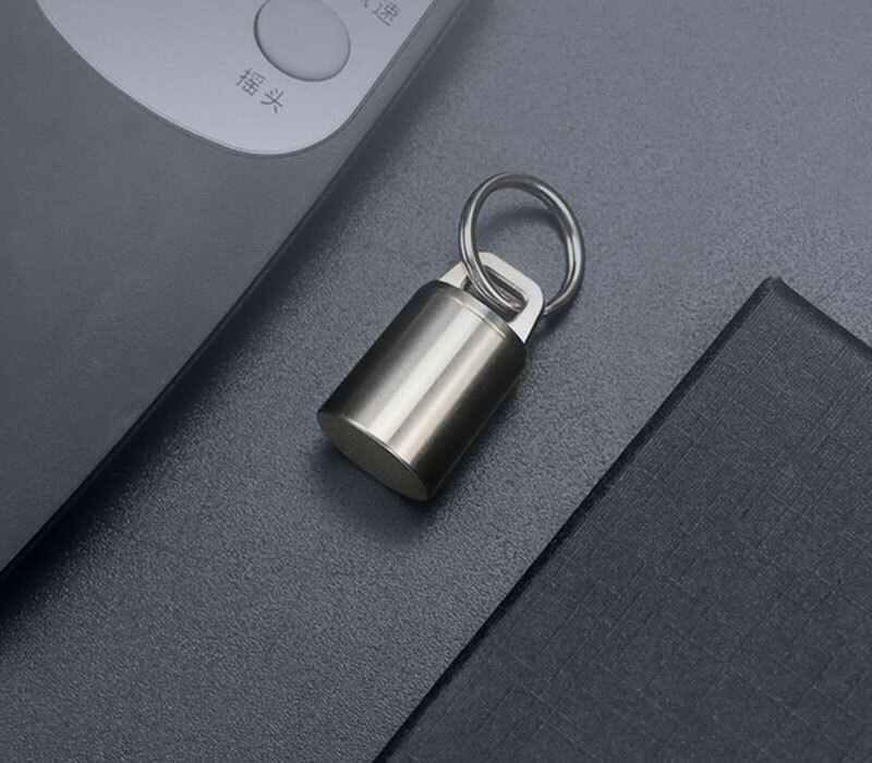 Mini Titanium Keychain Storage Box Pill Capsula Case Outdoor Portable EDC Tool