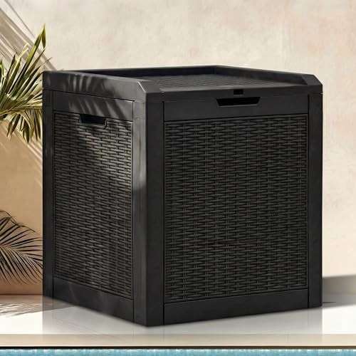 32 Gallon Waterproof Resin Storage Box – Indoor Outdoor Deck Box for Cushions, T