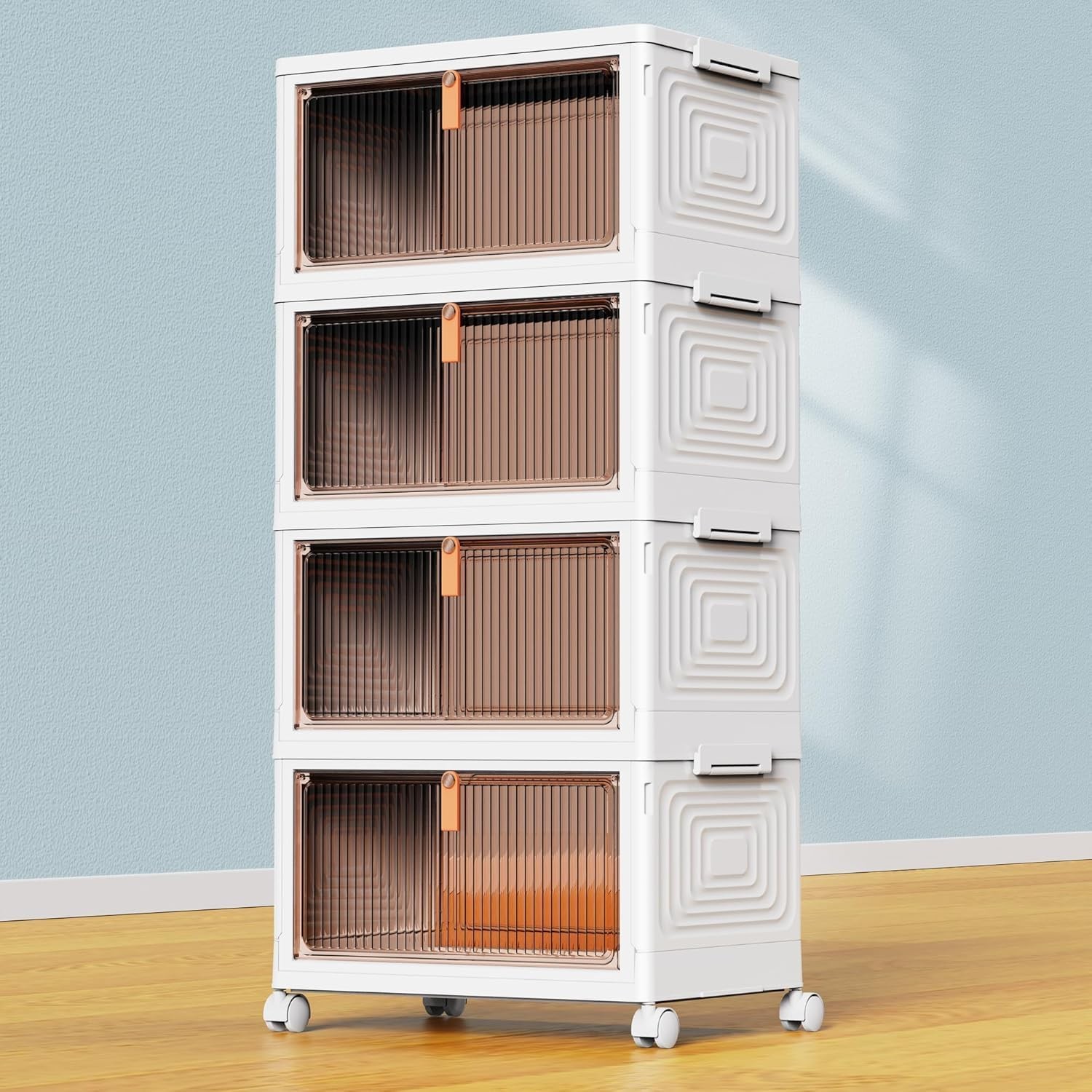 Stackable & foldable, with wheels, ideal for living room, office and dorm