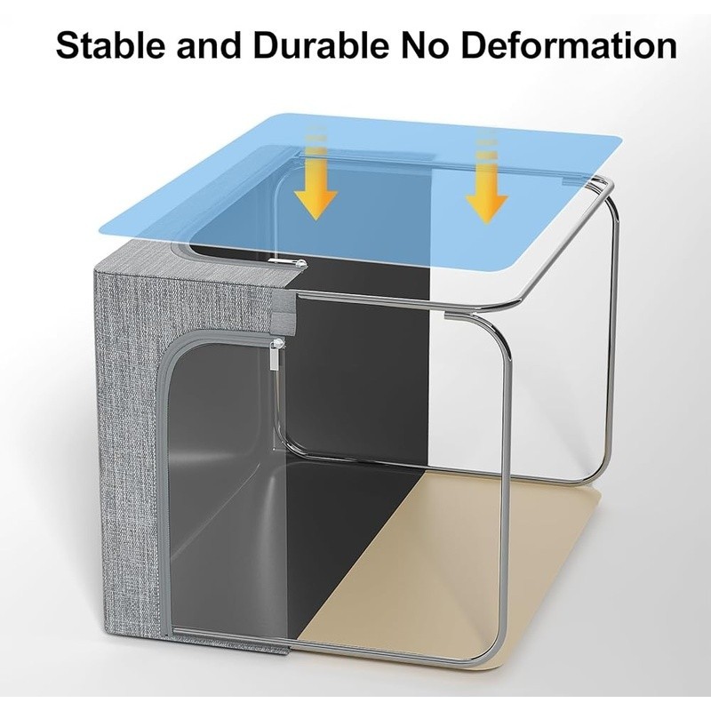 Collapsible Storage Bin Stackable Organizer Dustproof Water Resistant PVC Window