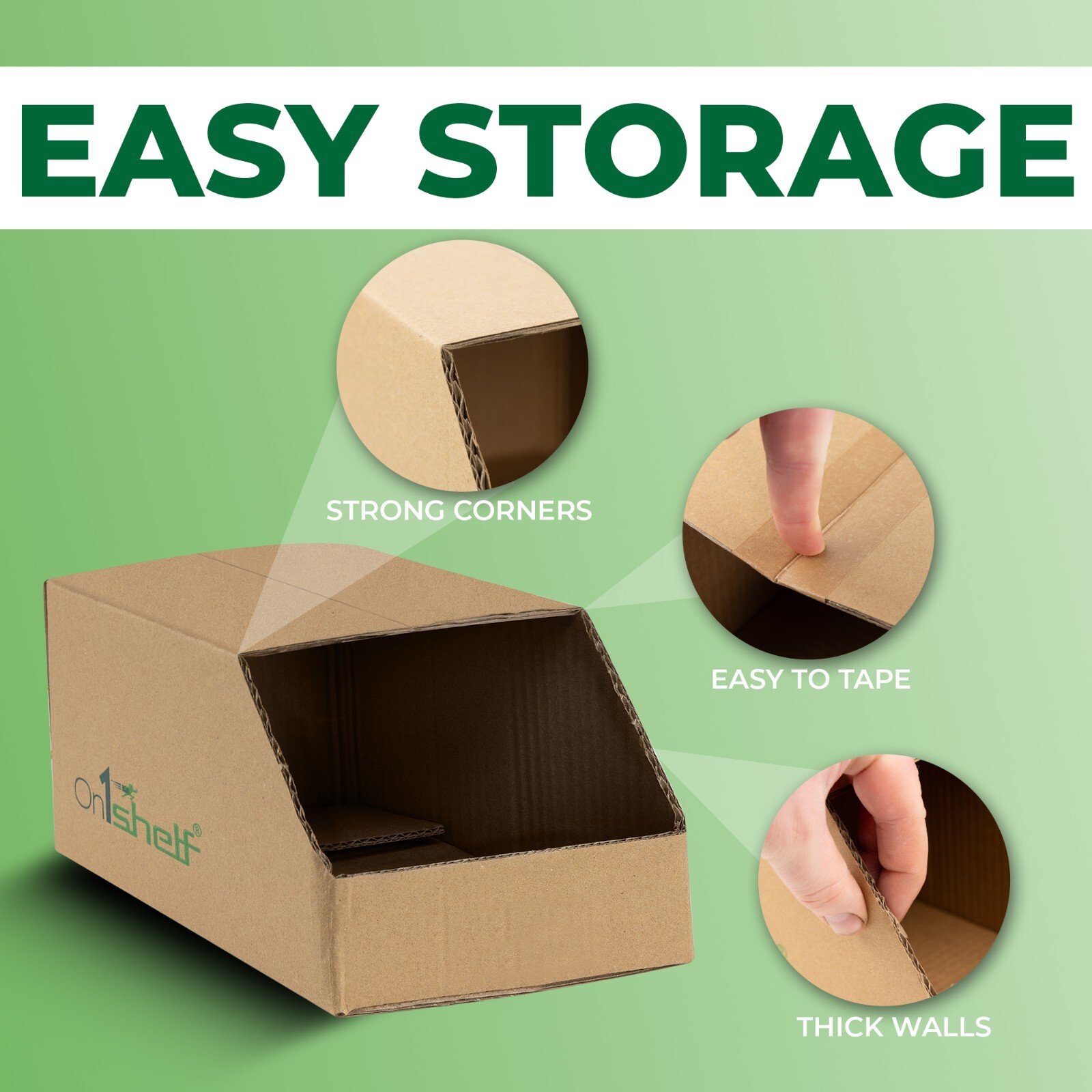 Sturdy Stackable Cardboard Storage Bin Containers picking eccomrce warehouse
