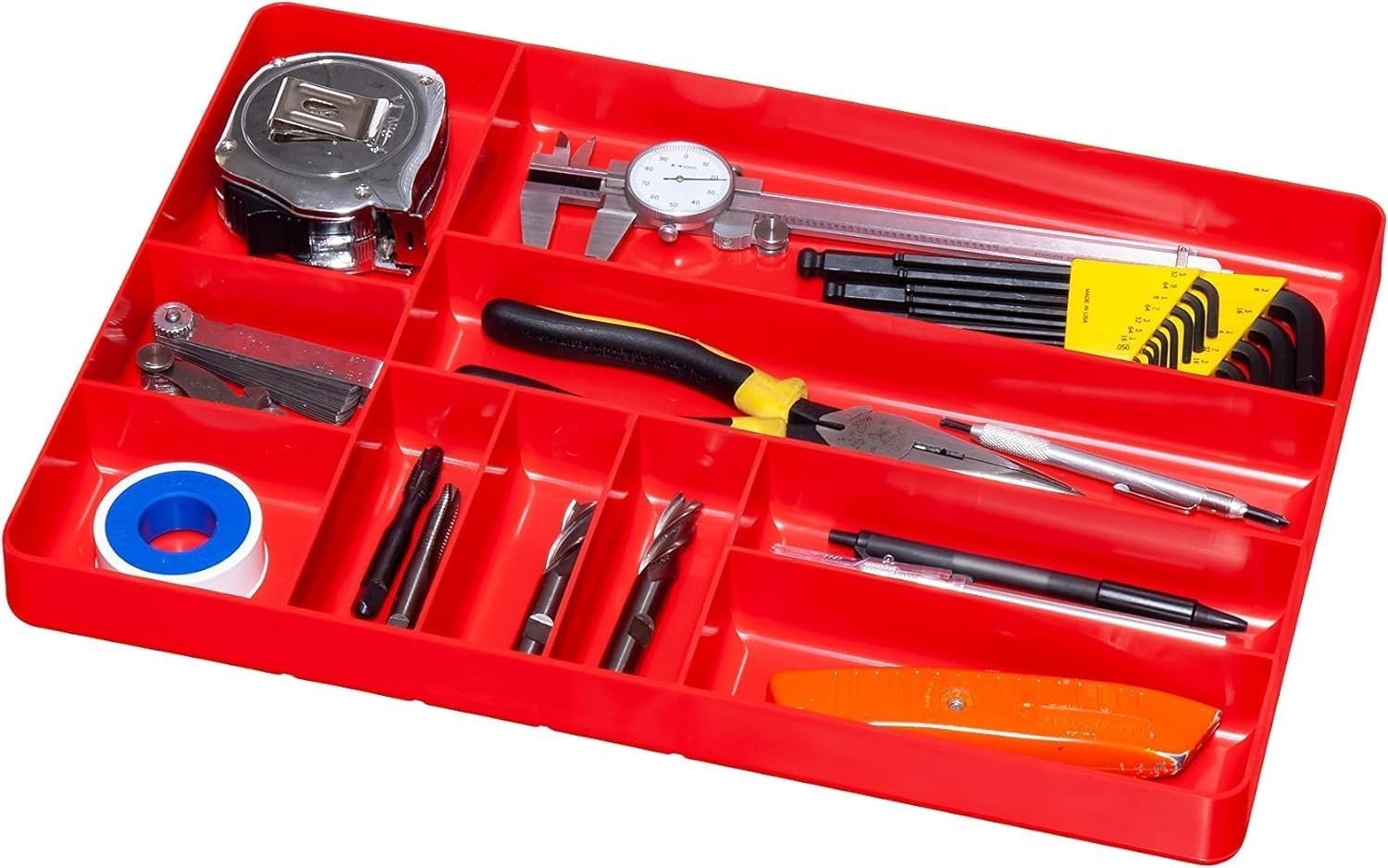 10-Compartment Stackable Tool Organizer Tray for Automotive Garage Storage