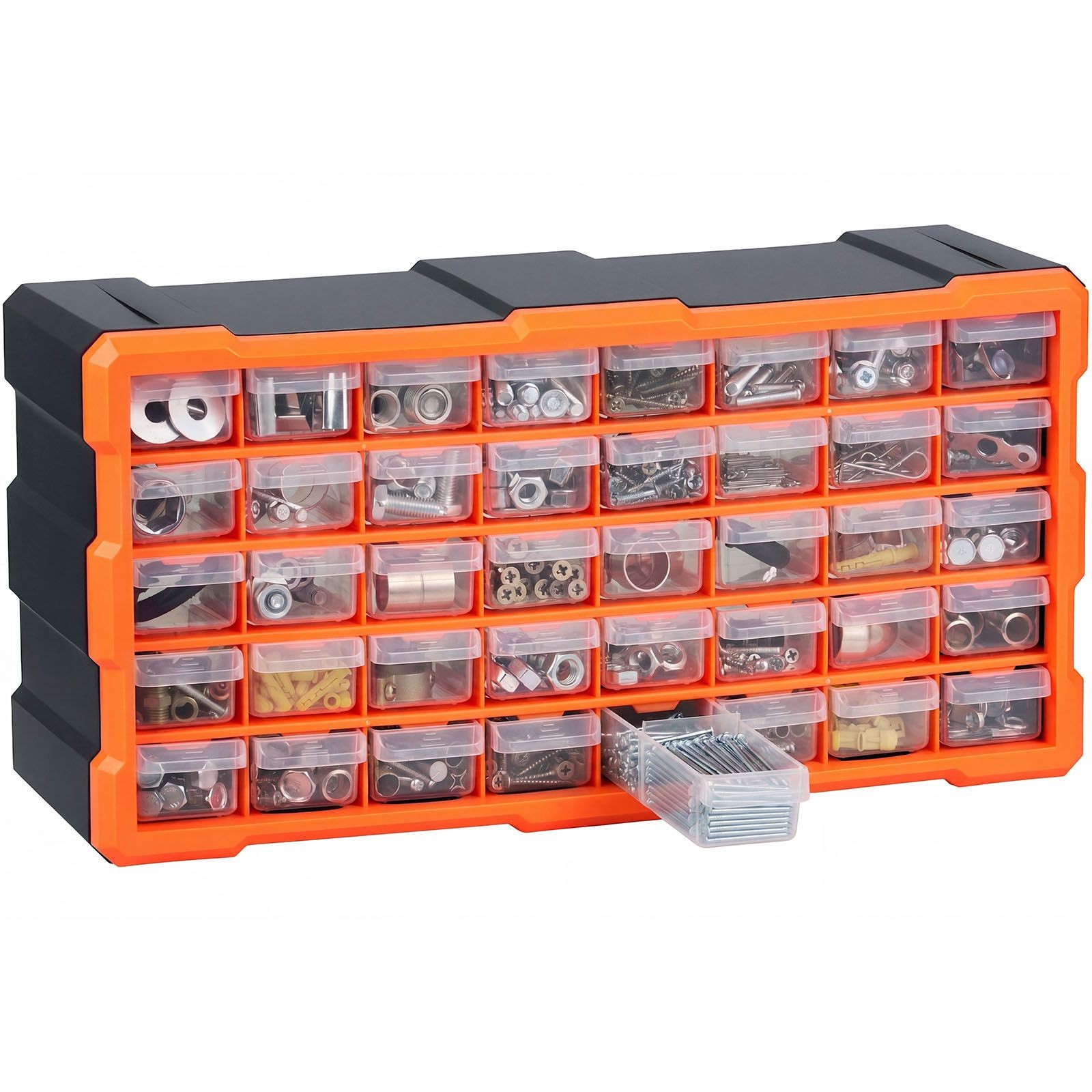 40-Drawer Plastic Storage Cabinet Wall Mount PP Small Parts Organizer Labellers