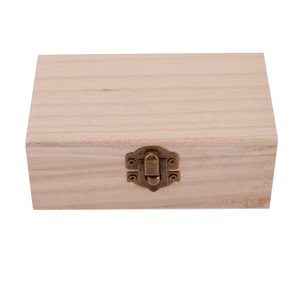Plain Wood Wooden Square Hinged Storage Boxes Craft Box