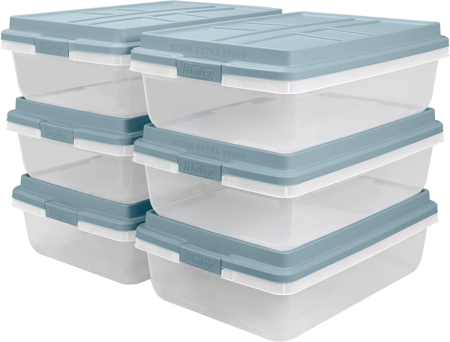 40 Quart Hi-Rise Storage Bin with Lid, Stackable Plastic Container Tote for Home