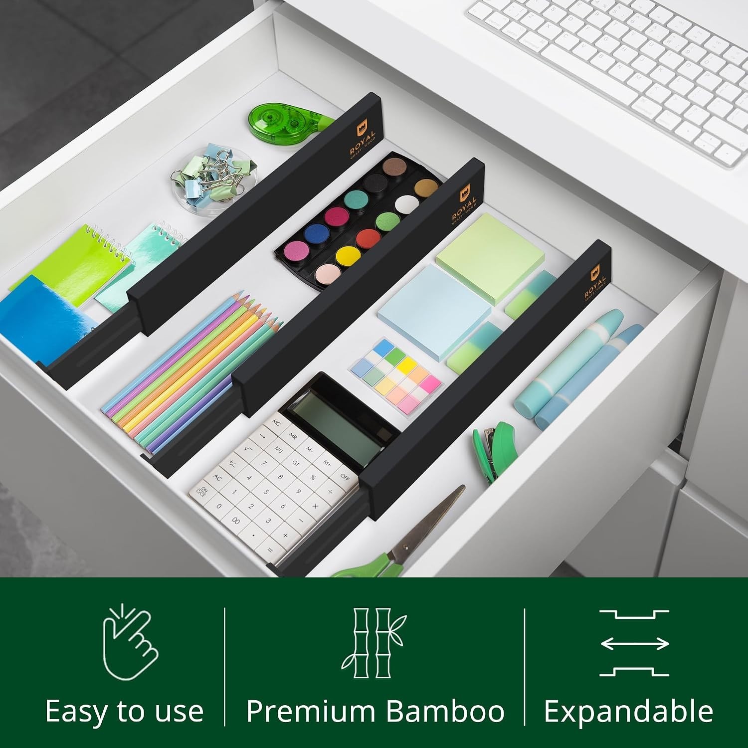 Adjustable Drawer Separator Organizers, 17-22 Inches