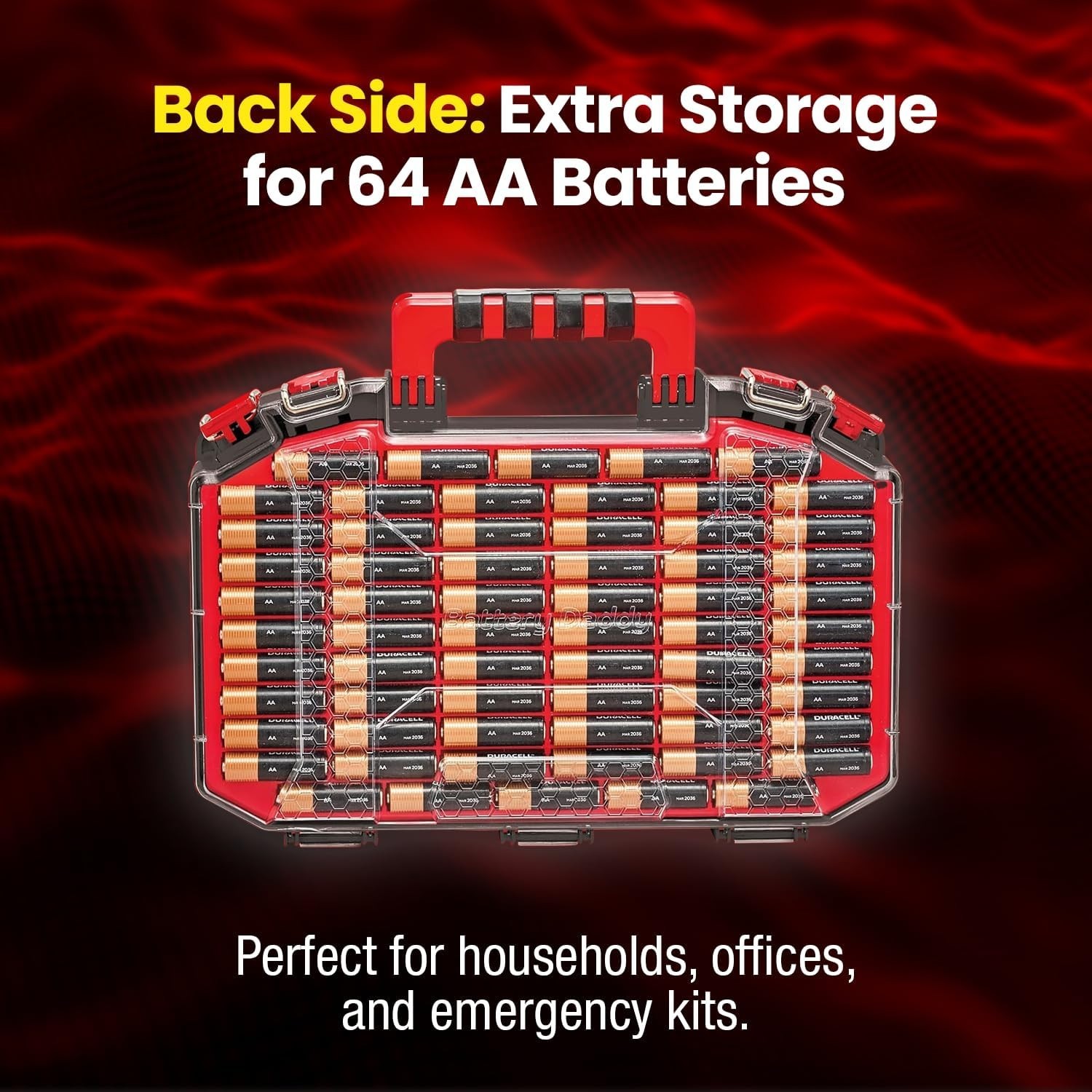 Battery Daddy Storage & Organizer Case w/Light and Tester, Stores & Protects …
