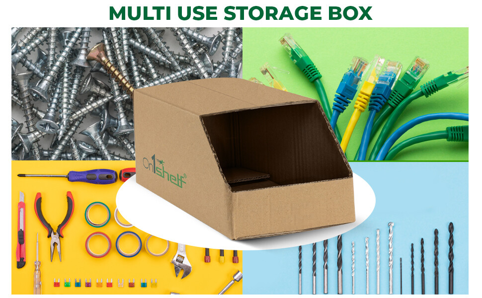 Sturdy Stackable Cardboard Storage Bin Containers picking eccomrce warehouse