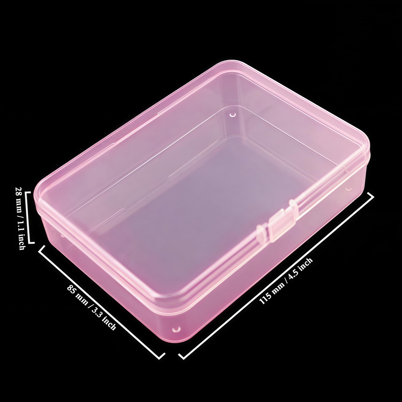 8 Pieces Rectangular Plastic Boxes Empty Storage Organizer Containers with Hi…