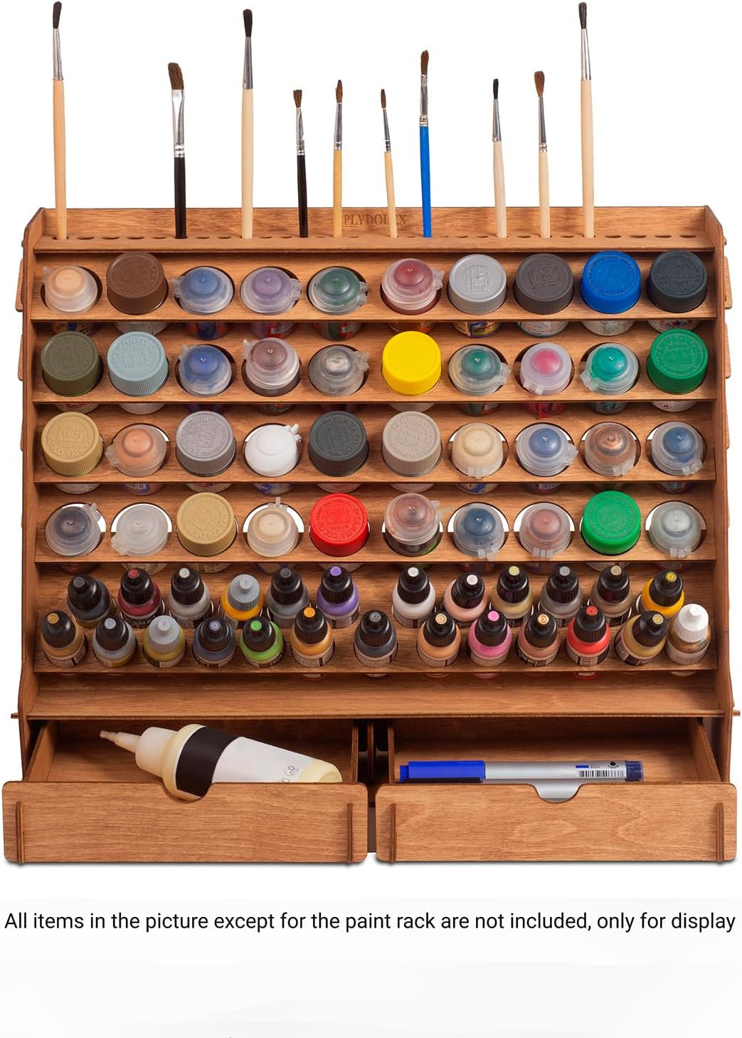 Wall Paint Holder – Works for Warhammer 40K, Dnd, Other Figurines – 65 Holes for