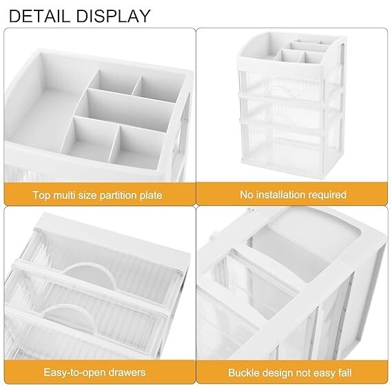 3 Layer Multipurpose Foldable Modular Drawer Organizer Makeup Storage Box