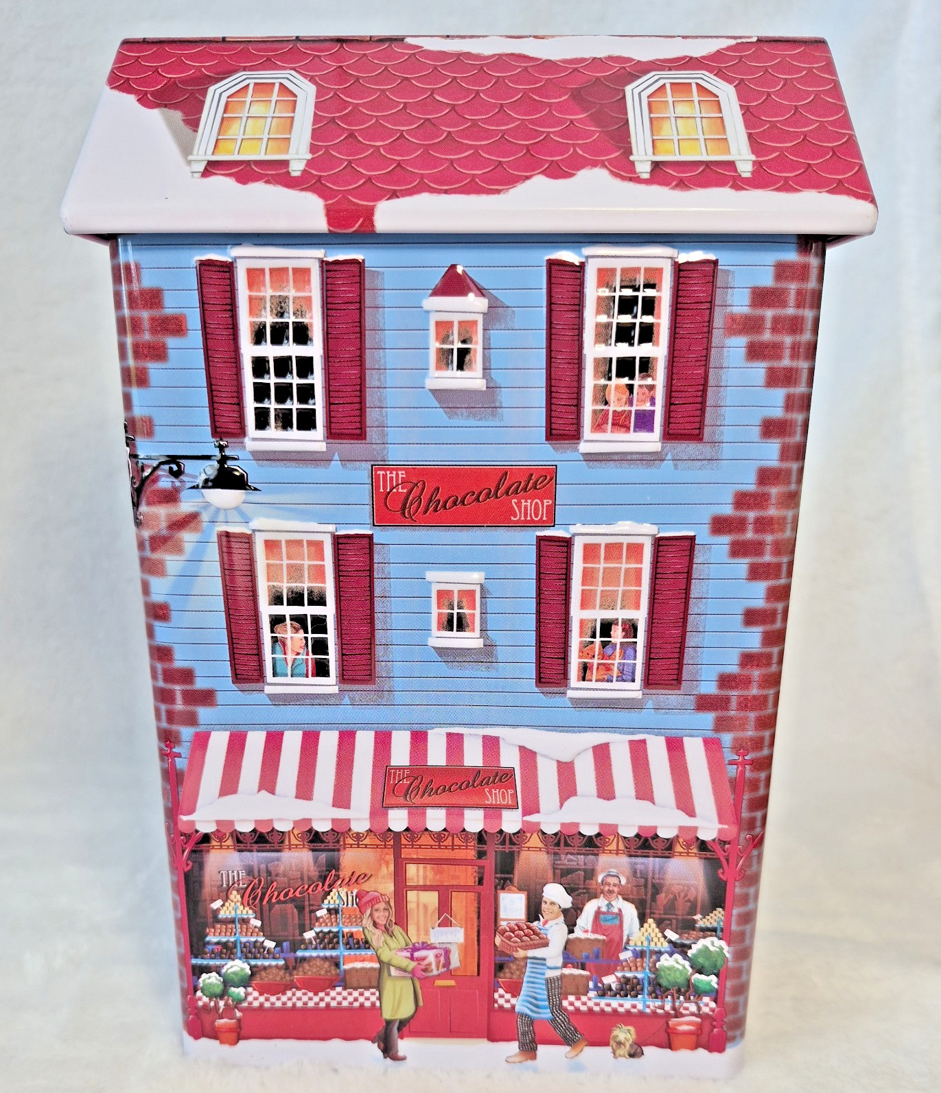 Harry London Chocolate Shop Tin Box – 8 in Collectible Christmas Village – Mint