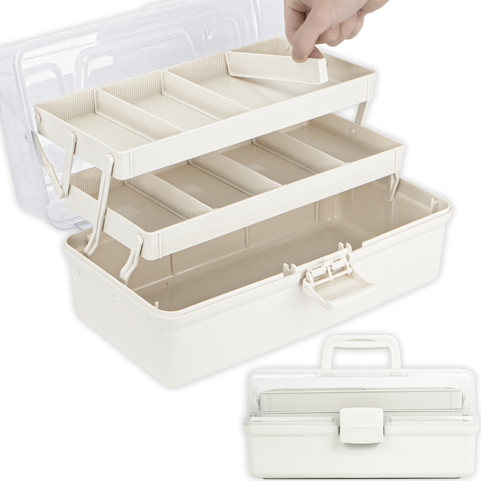 12.5in 3-Layer Multipurpose Craft Organizers and Storage with Adjustable Divi…