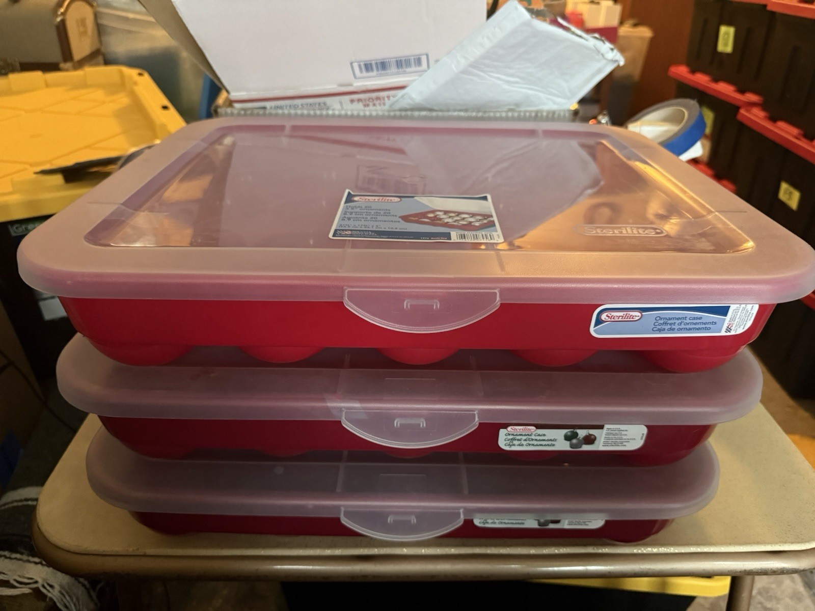 (3) Sterilite 20 Holiday Ornament Storage Case Christmas 3.5&Prime; **No Ornaments