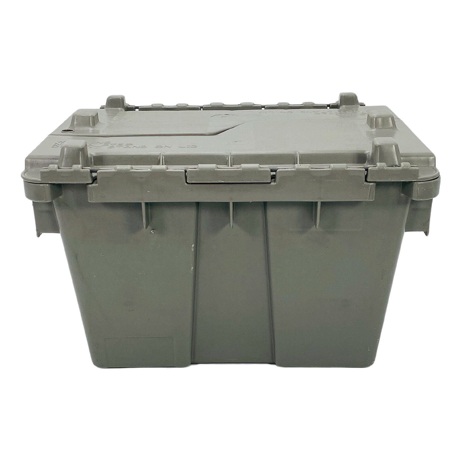 Global Industrial Distribution Container With Hinged Lid 12x10x7 Gray