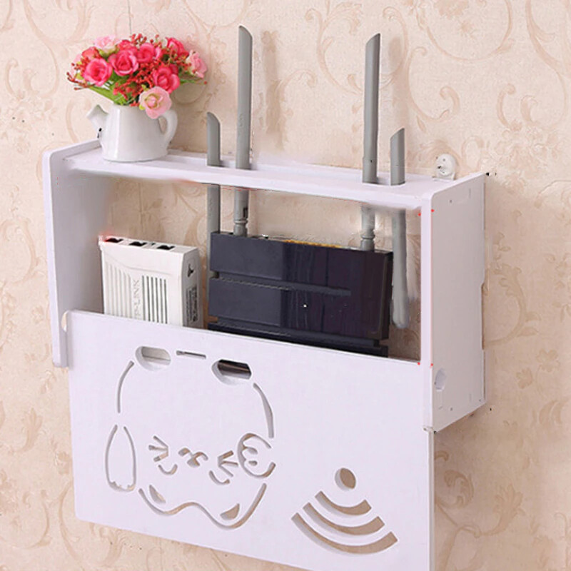 1*Wireless Wifi Router Storage Box Shelf Wall Waterproof Bracket Cable Organizer