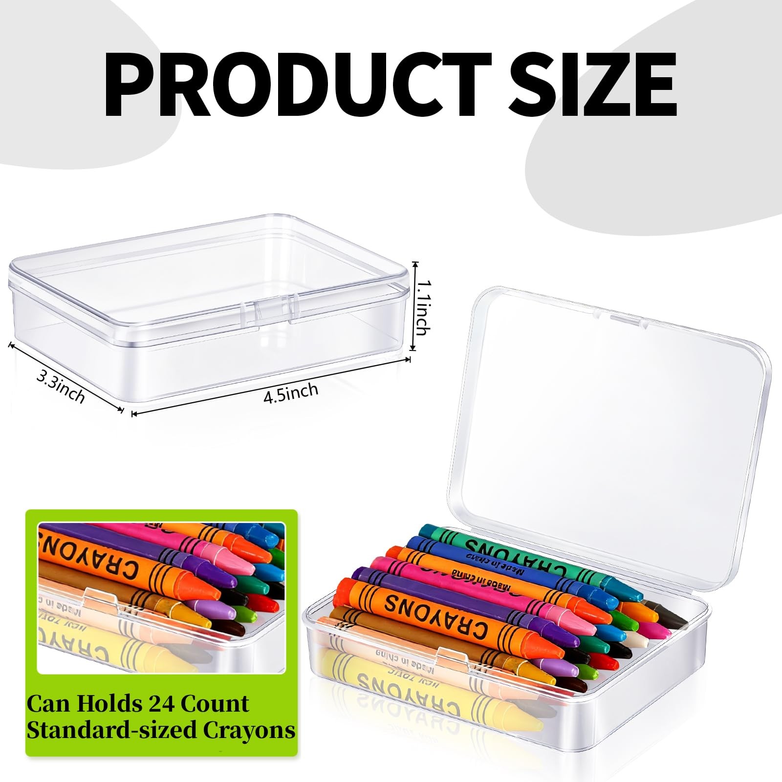Dcocdeely 25 Pcs Plastic Crayon Box, Mini Plastic Storage Containers with Lid