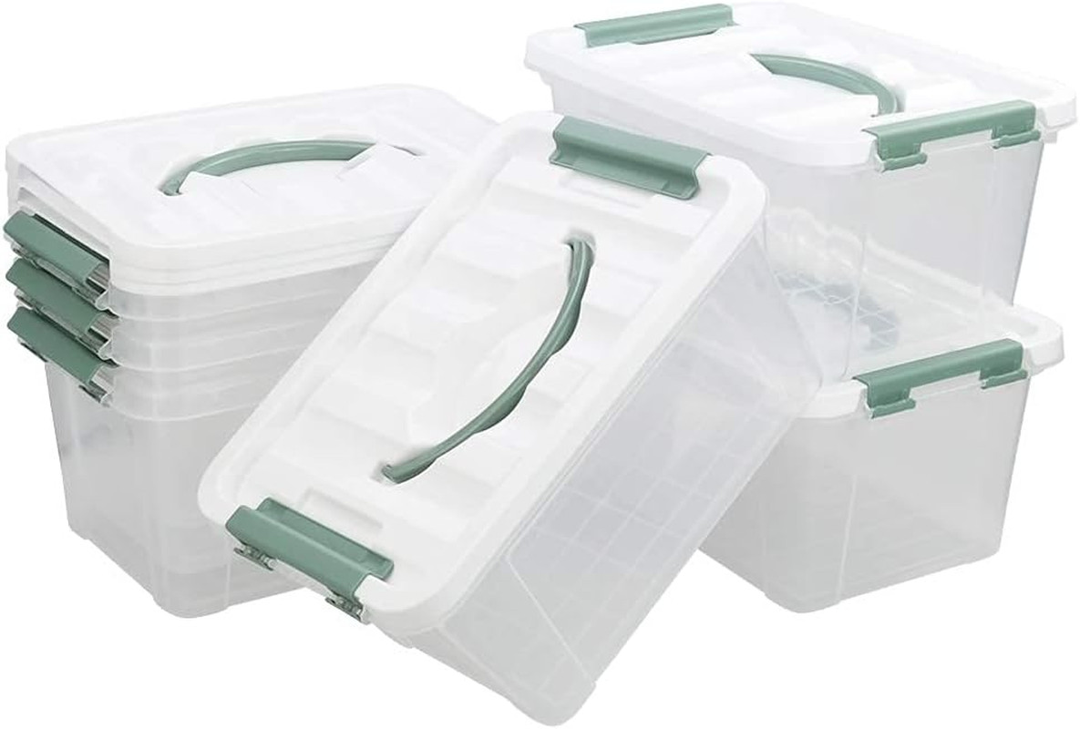 6-Pack 6 Quart Clear Latch Storage Boxes with Lids for Organized Living
