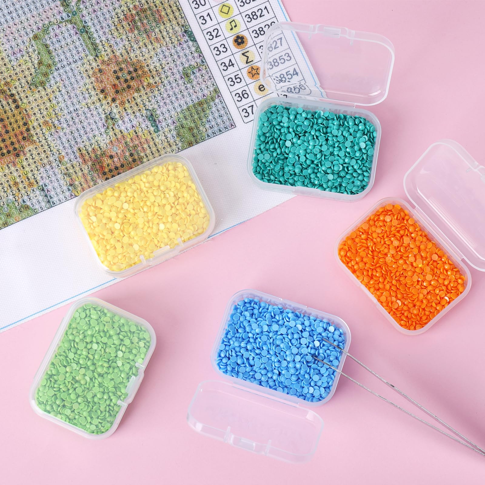 28 Pack Small Storage Containers Mixed Sizes Clear Plastic Boxes Craft Organi…