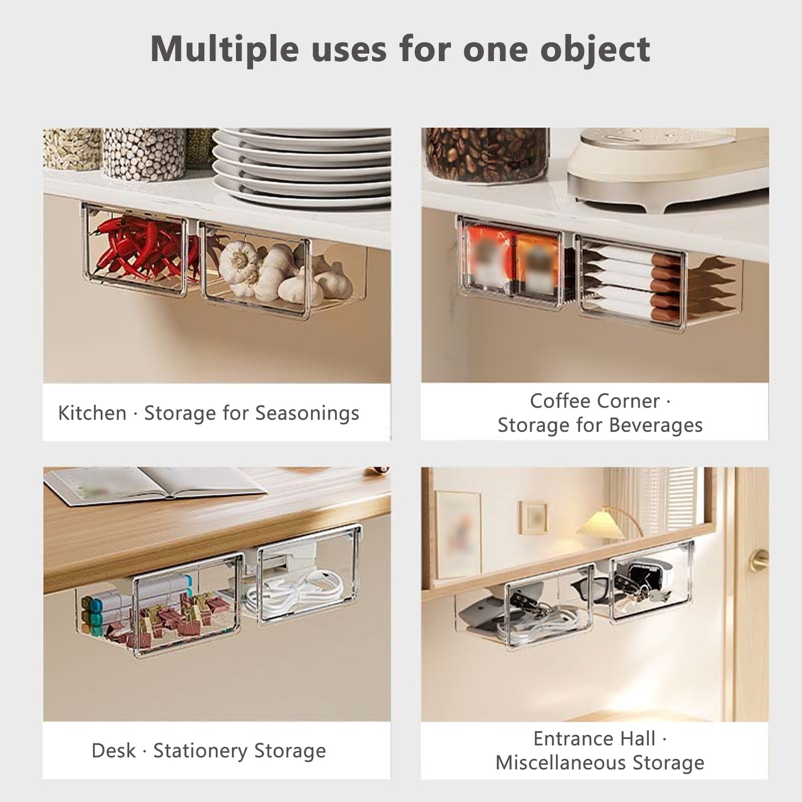 Small Clear Storage Box Under Mirror Cabinet High Transparency PET Drawer O SXXC