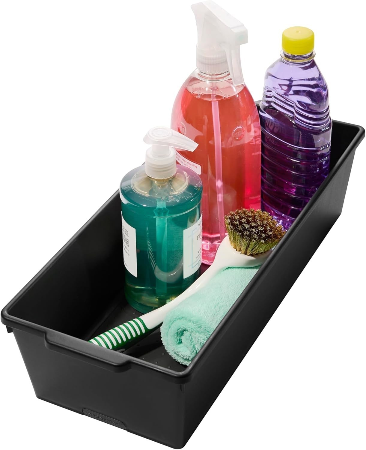 Plastic Multipurpose Storage Organizer Deep Bin W/ Handles Portable Under Sink &