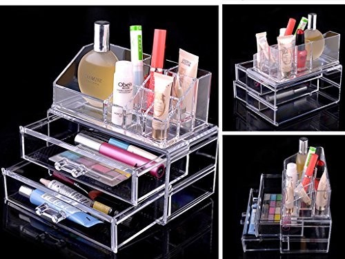 MCB Home Essentials-Acrylic Makeup & Cosmetic Jewelry Organizer Clear