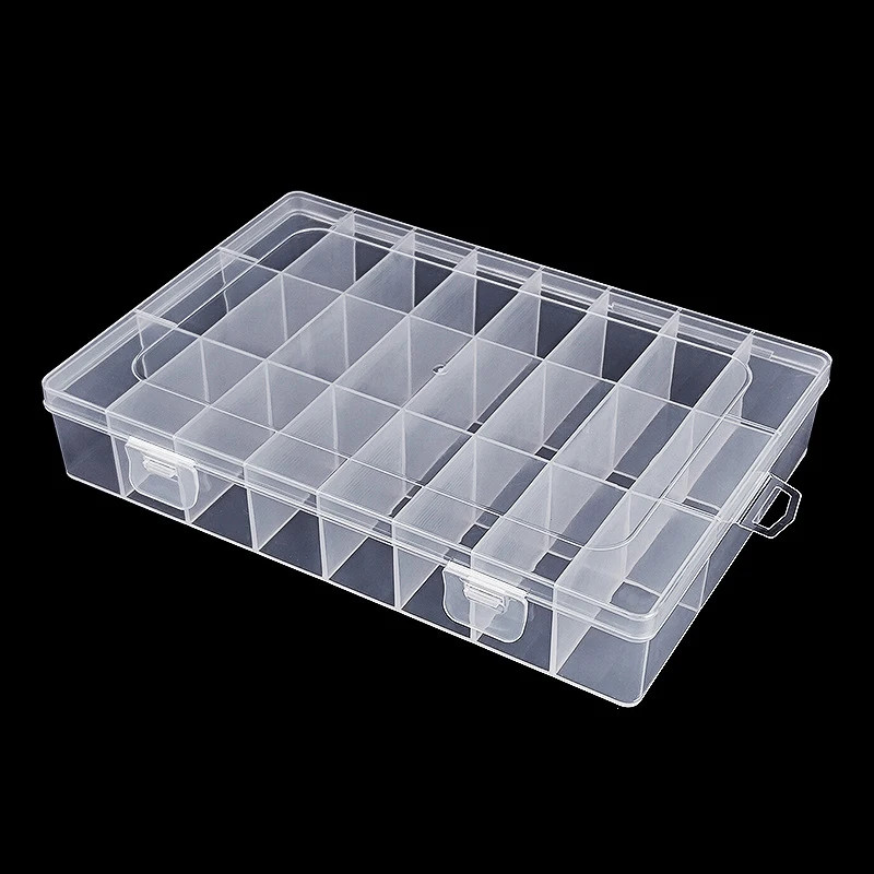 24 Grid Transparent Storage Boxes Hardware Buttons Fishing Jewellery Accessories
