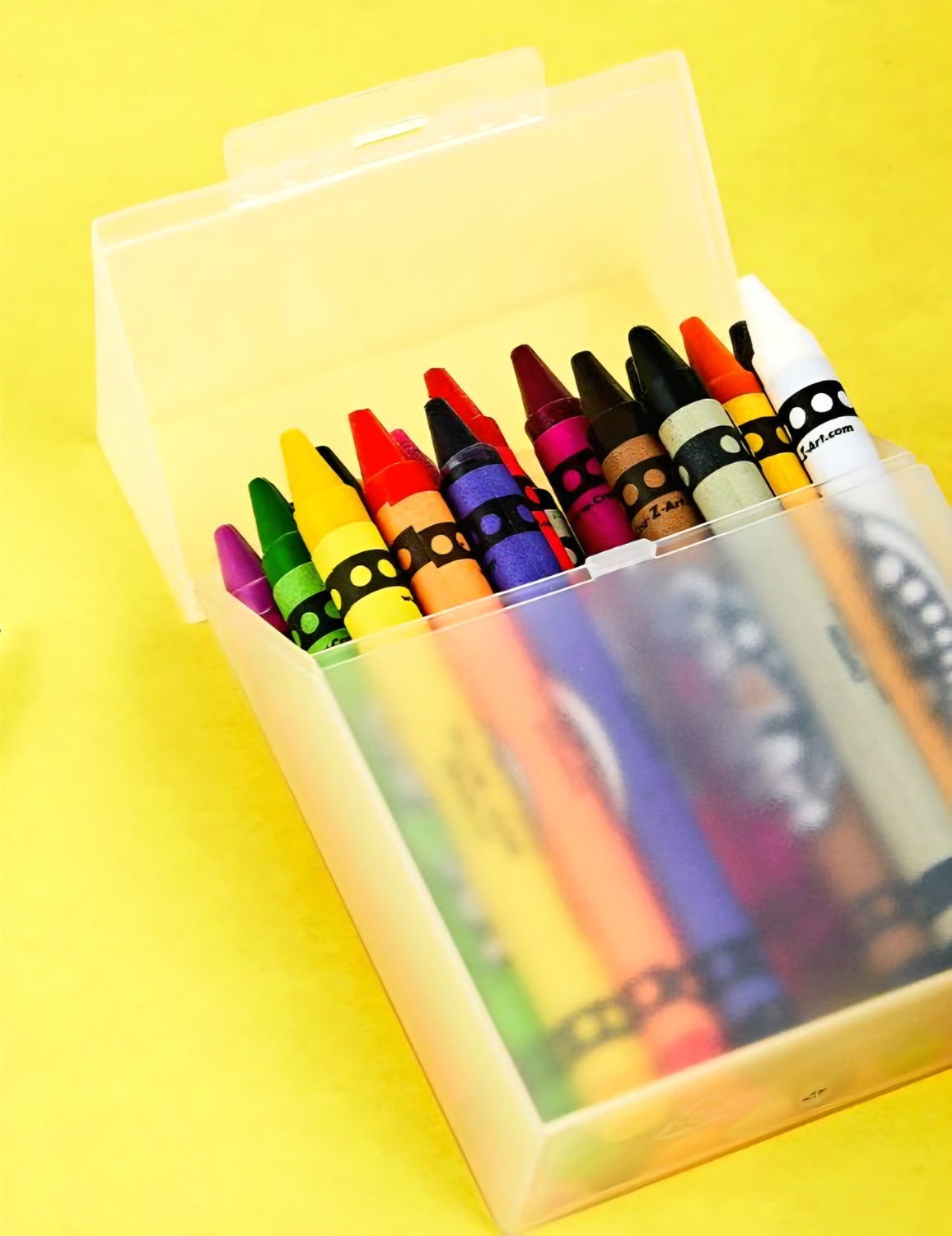 Clear Plastic Crayon Storage Box – Small Organizer Case with Snap Lid – NEW