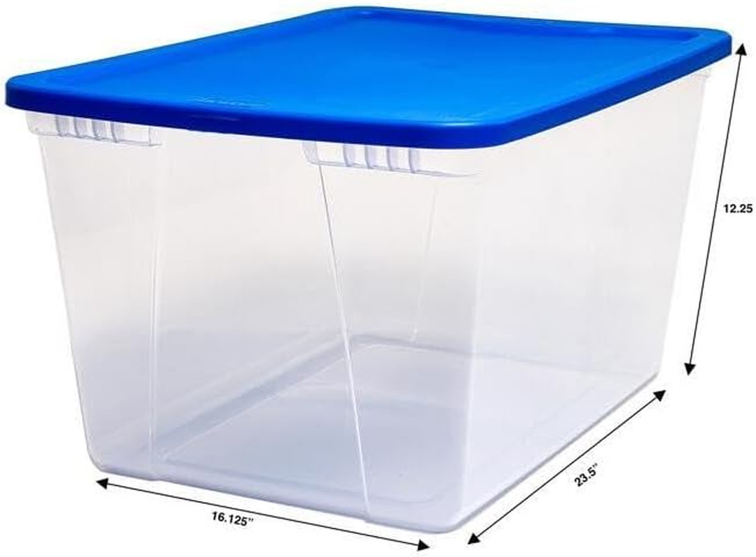 Spacious 56Qt Clear Storage Tote – Organize Your Space Effortlessly!