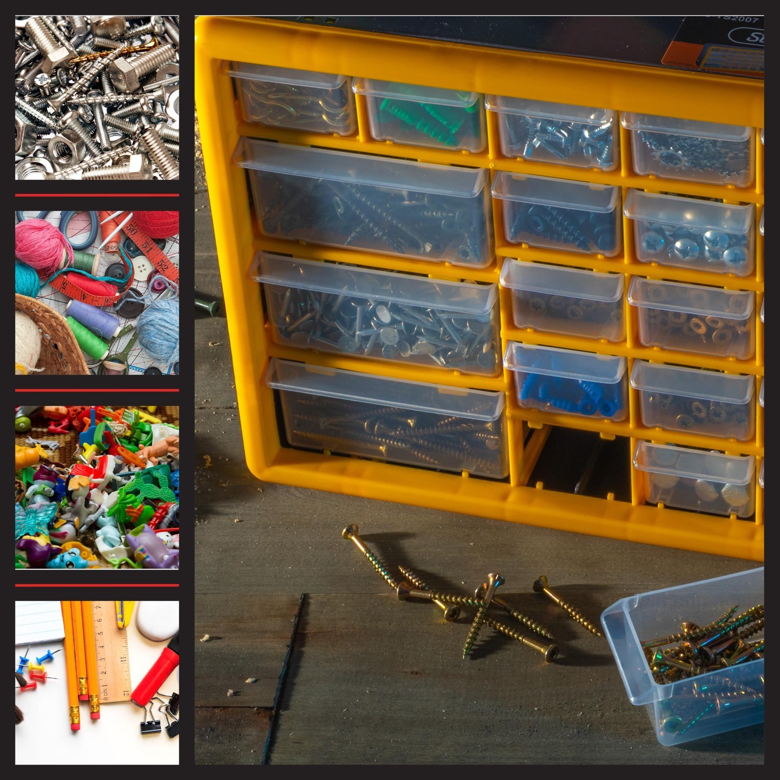 30-Drawer Plastic Organizer for Small Parts – Tabletop, Wall Storage for Crafts