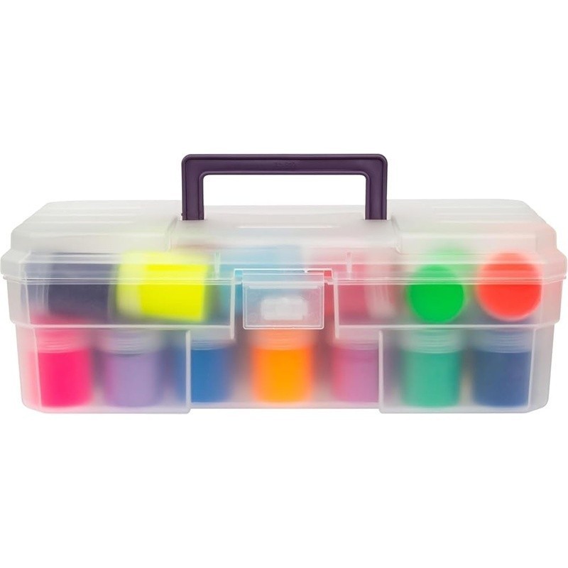Durable Clear Plastic Toolbox W/ Secure Latch Easy Use Water Resistant Storage