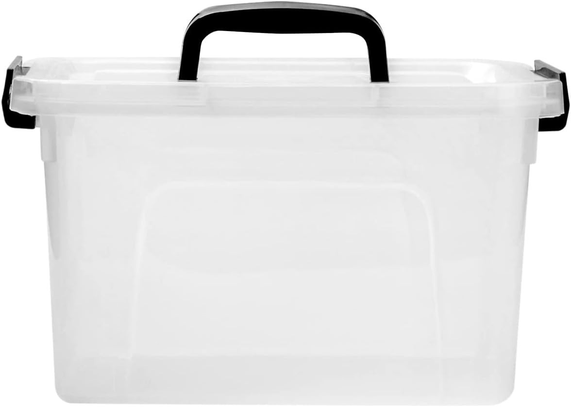 Cajas plasticas 6/12/19qt con tapas pack 6 transparentes apilables organizadoras