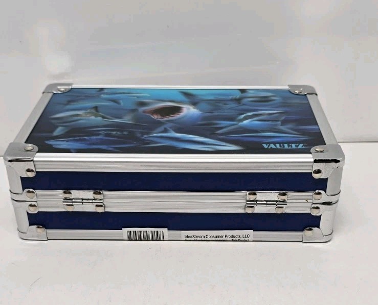 Vaultz Shark Lockbox with Key 8.25×5.5 Security Box Lock Box Pencil Case